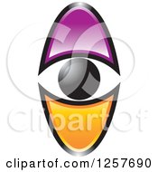 Clipart Of A Purple And Orange Eye Royalty Free Vector Illustration by Lal Perera
