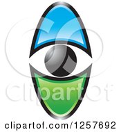 Clipart Of A Blue And Green Eye Royalty Free Vector Illustration by Lal Perera