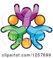 Clipart Of Colorful Diverse Team Of People And Orbs Royalty Free Vector Illustration by Lal Perera