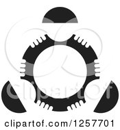 Clipart Of A Black And White Circle Of Abstract People Royalty Free Vector Illustration by Lal Perera