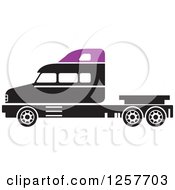 Poster, Art Print Of Black And Purple Big Rig Truck