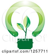 Poster, Art Print Of Green Seedling Plant In A Lightbulb