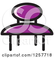 Clipart Of A Purple Chair Royalty Free Vector Illustration by Lal Perera