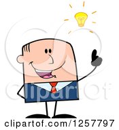 Poster, Art Print Of White Stick Businessman With A Bright Idea