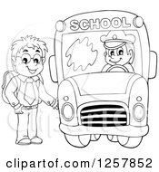 Black And White Boy Boarding A School Bus