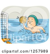 Poster, Art Print Of White Man Playing Water Polo
