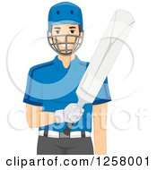 Poster, Art Print Of Young White Cricket Batter Man