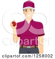 Poster, Art Print Of Young Cricket Bowler Man