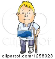Poster, Art Print Of Sad White Man Recovering From An Injury