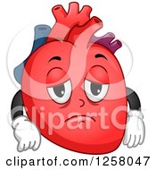 Clipart Of A Sad Human Heart Royalty Free Vector Illustration