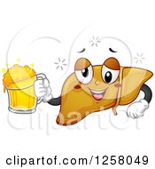 Drunk Liver Character Holding Beer