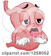 Clipart Of A Deyhdrated Stomach Character Royalty Free Vector Illustration