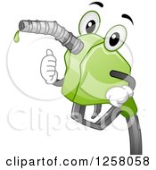 Happy Green Biofuel Gas Nozzle Holding A Thumb Up