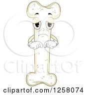 Clipart Of A Sad Old Bone Character Royalty Free Vector Illustration