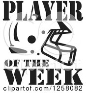 Poster, Art Print Of Black And White American Football Helmet And Player Of The Week Text