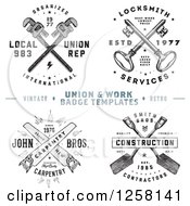 Clipart Of Vintage Crossed Tools And Keys With Sample Text Royalty Free Vector Illustration