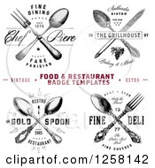 Poster, Art Print Of Vintage Crossed Silverware Restaurant Designs With Sample Text