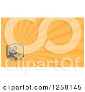 Clipart Of A Retro Orange Pressure Washer And Rays Business Card Design Royalty Free Illustration