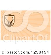 Clipart Of A Retro Woodcut Buck Deer And Rays Business Card Design Royalty Free Illustration