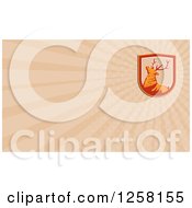 Clipart Of A Retro Buck Deer And Rays Business Card Design Royalty Free Illustration