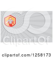 Clipart Of A Retro Carpenter And Rays Business Card Design Royalty Free Illustration