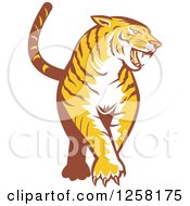 Poster, Art Print Of Retro Tiger Prowling