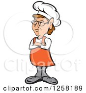 Poster, Art Print Of White Female Chef Standing With Folded Arms