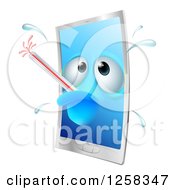 Poster, Art Print Of Sick Smartphone With A Fever And Bursting Thermometer