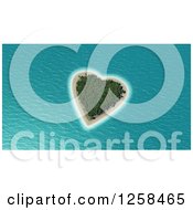 Clipart Of A 3d Lush Heart Shaped Island Royalty Free Illustration