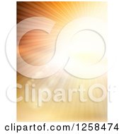 Clipart Of A Burst Of Sunshine Over A Beach Royalty Free Vector Illustration