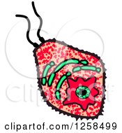 Clipart Of A Colorful Doodled Virus Or Amoeba Royalty Free Vector Illustration