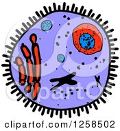 Poster, Art Print Of Colorful Doodled Virus Or Amoeba