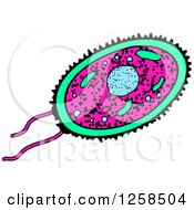 Clipart Of A Colorful Doodled Virus Or Amoeba Royalty Free Vector Illustration