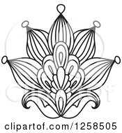 Poster, Art Print Of Black And White Henna Lotus Flower