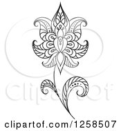 Poster, Art Print Of Black And White Henna Flower