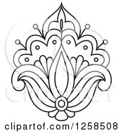 Poster, Art Print Of Black And White Henna Lotus Flower