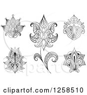 Poster, Art Print Of Black And White Henna Lotus Flowers