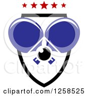 Clipart Of A Ping Pong Ball And Crossed Table Tennis Paddles With Stars In A Shield Royalty Free Vector Illustration