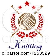 Poster, Art Print Of Knitting Needles And Yarn Over Text With Stars