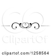Clipart Of A Black And White Swirl Heart Rule Divider Border Design Element Royalty Free Vector Illustration
