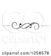 Clipart Of A Black And White Swirl Rule Divider Border Design Element Royalty Free Vector Illustration