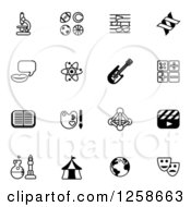 Poster, Art Print Of Black And White School Subject Icons