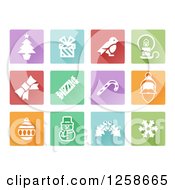 Poster, Art Print Of Colorful Square Christmas Item Icons