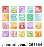 Poster, Art Print Of Colorful Square Travel Icons