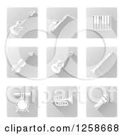 Poster, Art Print Of Square White And Gray Music Instrument Icons