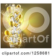 Poster, Art Print Of Background Of 3d Gold Party Balloons And Gifts