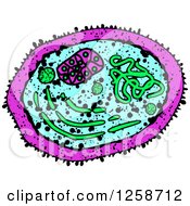 Clipart Of A Colorful Doodled Virus Or Amoeba Royalty Free Vector Illustration by Vector Tradition SM