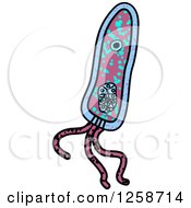 Colorful Doodled Virus Or Amoeba