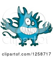 Clipart Of A Grinning Monster Royalty Free Vector Illustration