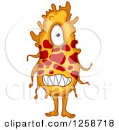Clipart Of A Red And Orange Monster Royalty Free Vector Illustration